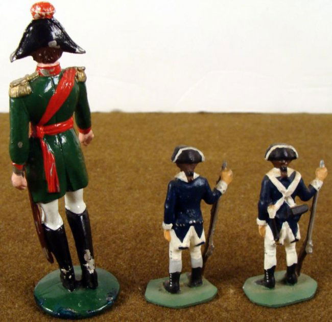 3 REVOLUTIONARY WAR LEAD TOY SOLDIERS PAINTED 24" Lot 790003