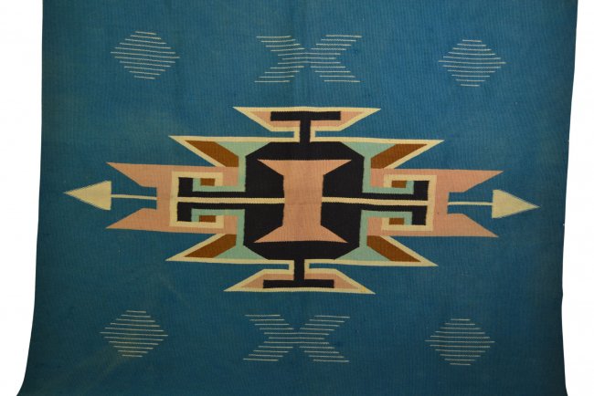 Blanket, Navajo Whirling logs, Sanskrit Swastika c 1930 : Lot 1062