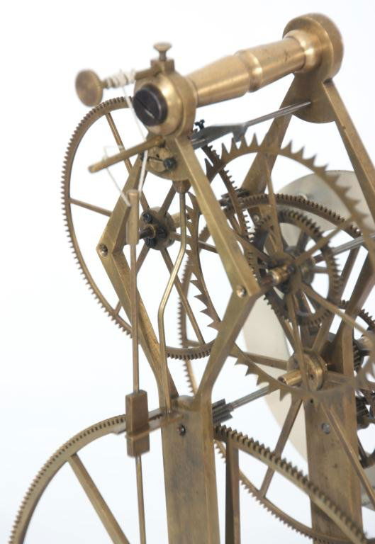 Brass Great Wheel Skeleton Clock Lot 195