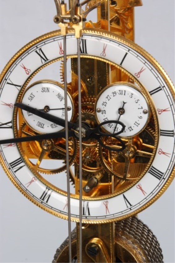 Scissor Pendulum Fusee Skeleton Clock (Replica) Lot 366