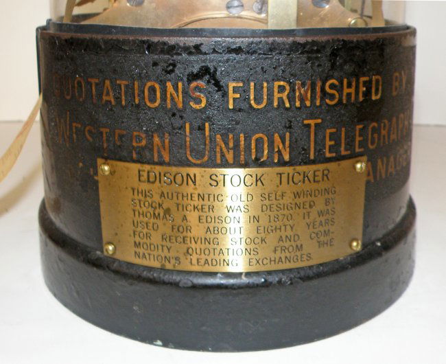 WESTERN UNION STOCK TICKER TAPE MACHINE Lot 318
