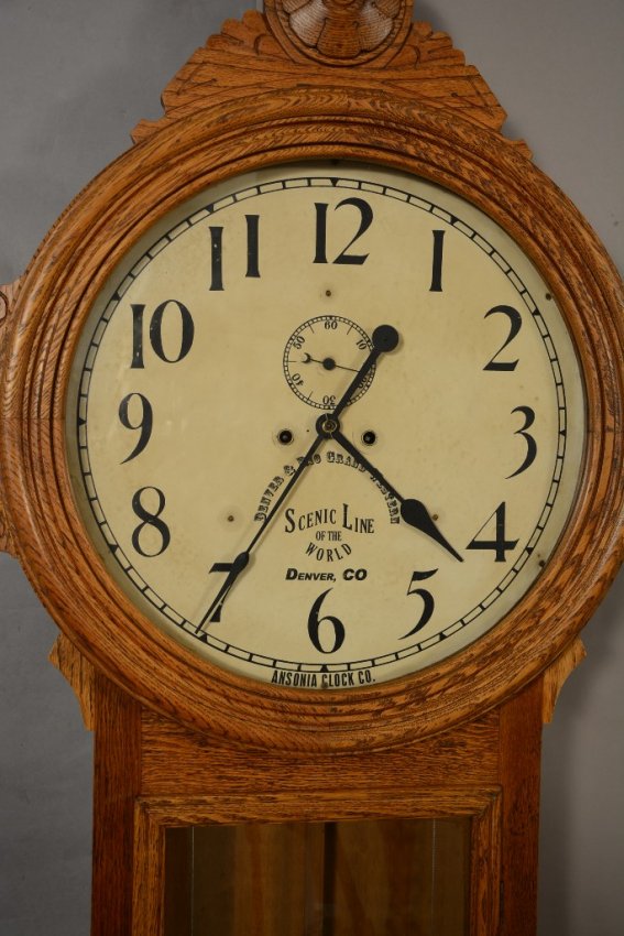 Ansonia General Oak Railroad Depot Time Clock Lot 223
