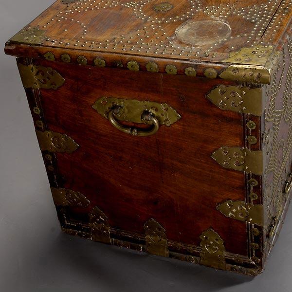 520 Kuwaiti Wood Chest with Decorative Nail Work Lot 520
