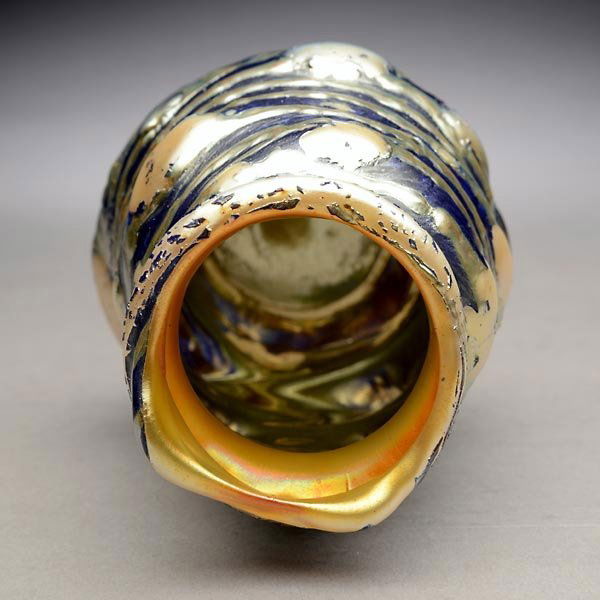56 Tiffany Studios Pebbled Lava Vase Lot 56
