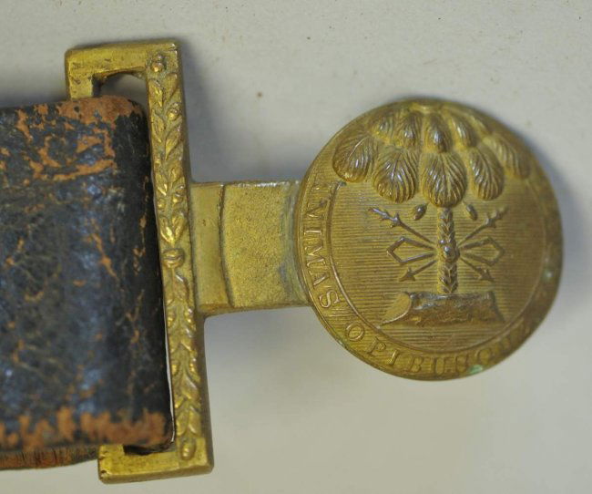 Rare South Carolina Militia Belt, Buckle, Chains Lot 292