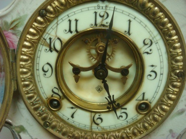 ANSONIA Clock in Royal Bonn Germany Ceramic Case: : Lot 154