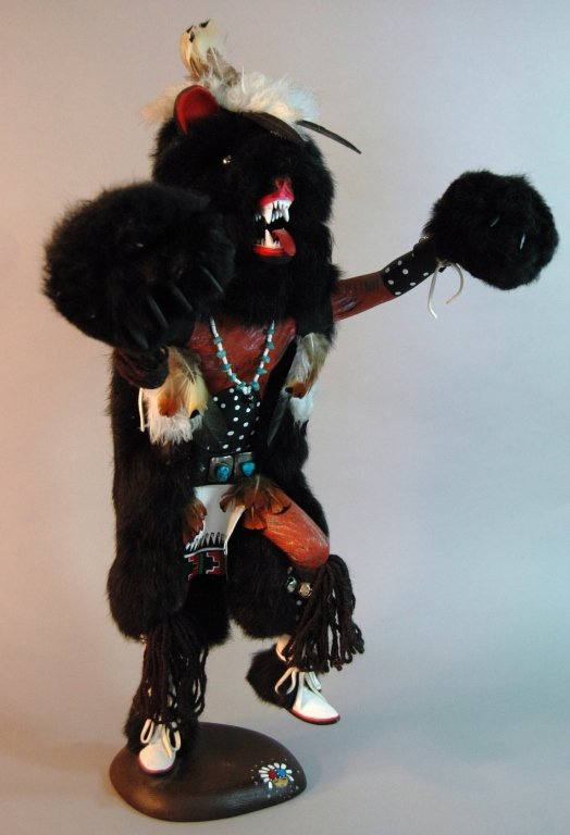 236: Black Bear Kachina Doll by Johnny Burgess : Lot 236