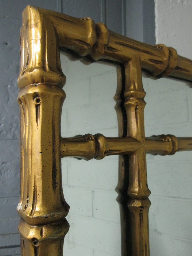 89 Large Faux Bamboo Gold Mirror. Lot 89