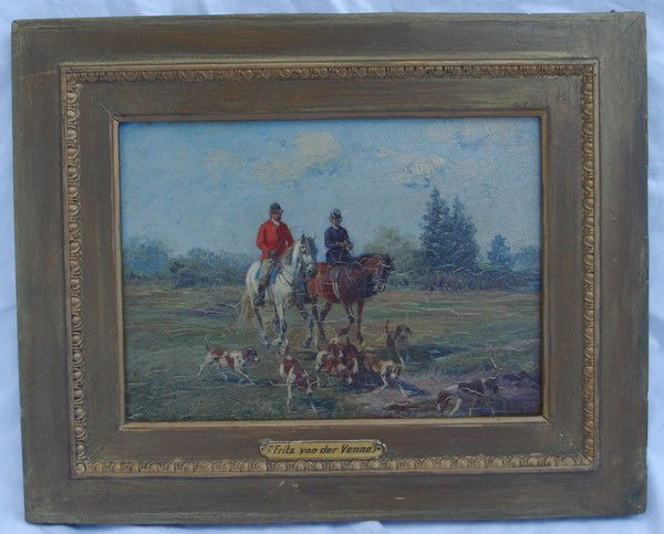 1079 2 Oil Paintings Fritz Van Der Venne 1873 1936 H Lot 1079