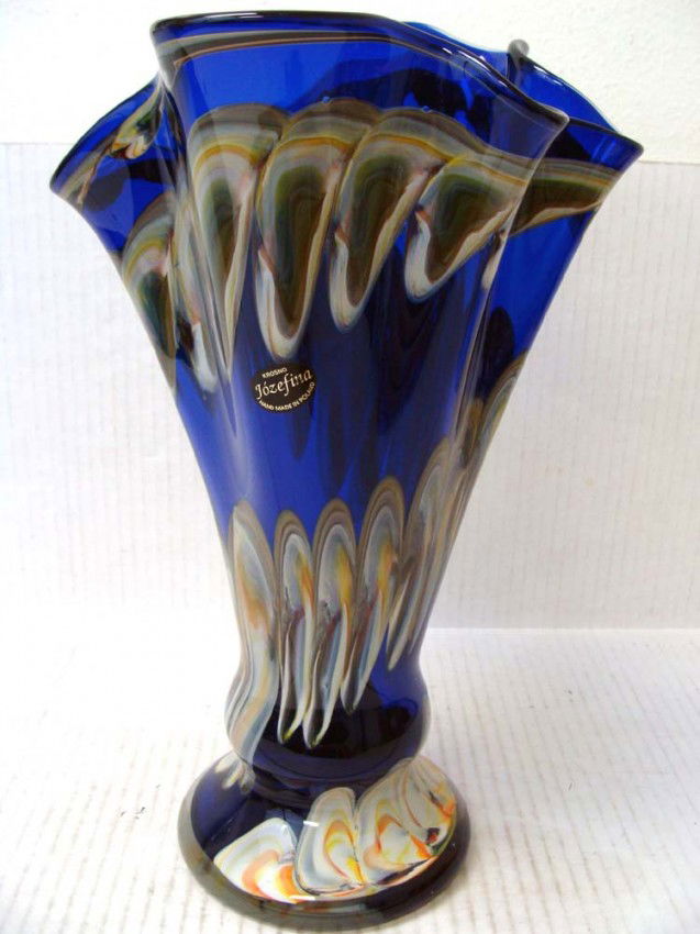 HandBlown Glass Vase By Krosno Jozefina of Poland Lot 2434
