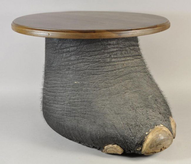MIDCENTURY ELEPHANT FOOT TABLE Lot 50
