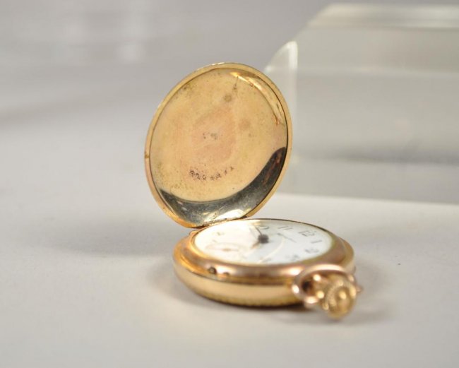 14K GOLD DUEBER/HAMPDEN LADIES POCKET WATCH Lot 344