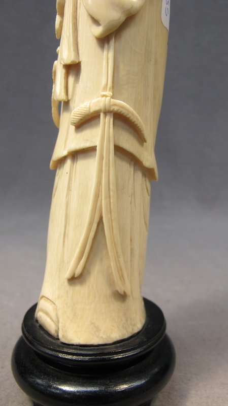 295: Chinese carved ivory fisherman statue : Lot 295