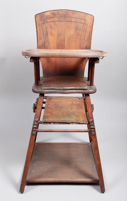 116 19th Century Convertible Wood High Chair Lot 116