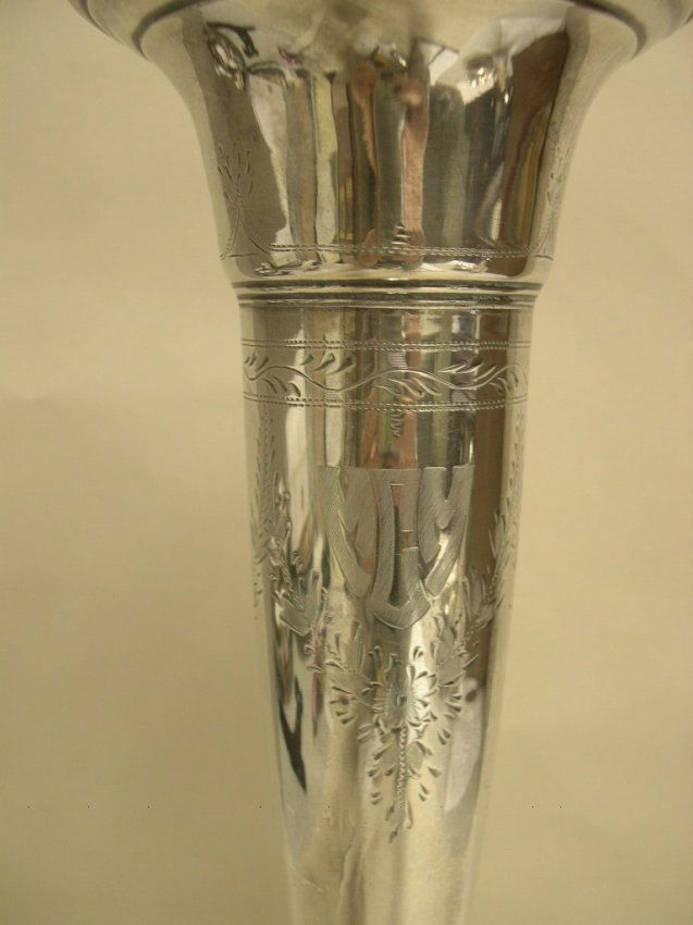 Sterling Silver Trumpet Vase, Clarence Vanderbilt NY Lot 15