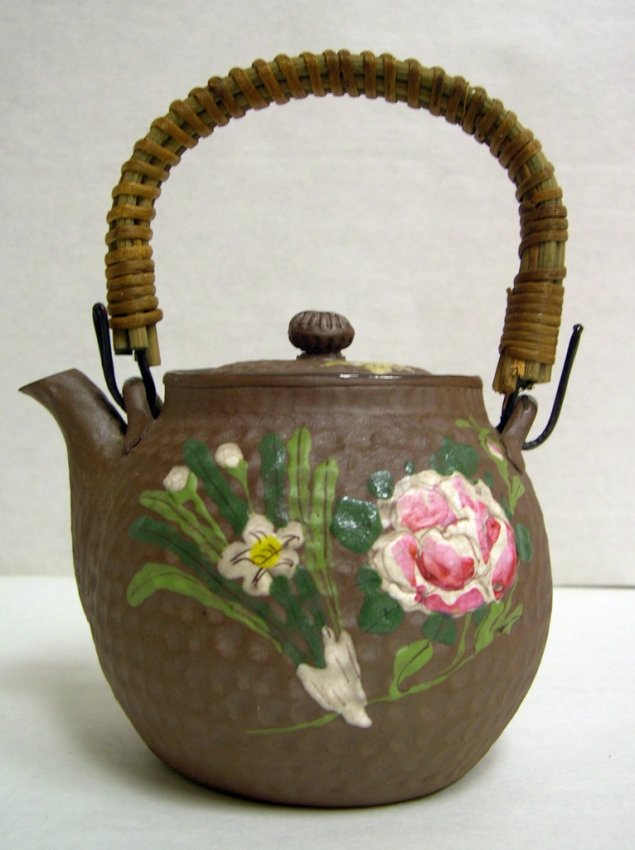 (3) Japanese Banko Ware Teapots. One with enamel Lot 19