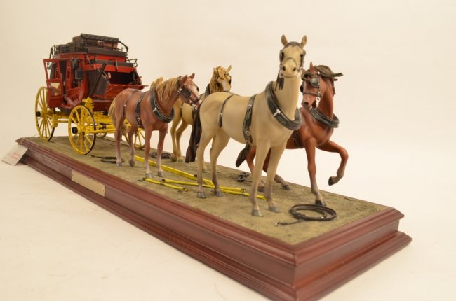 Wells Fargo Stagecoach Franklin Mint 1:16 Model : Lot 121