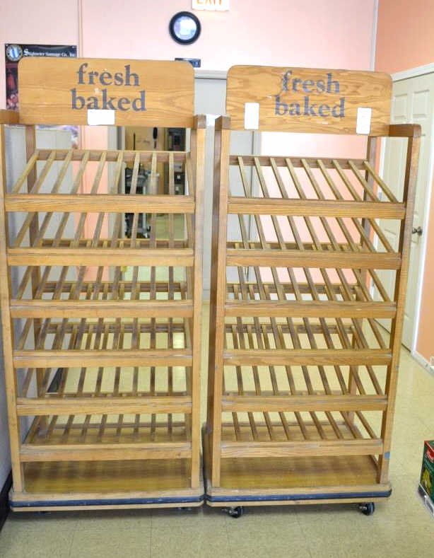 Pair of Wooden Bakery Display Racks Lot 21