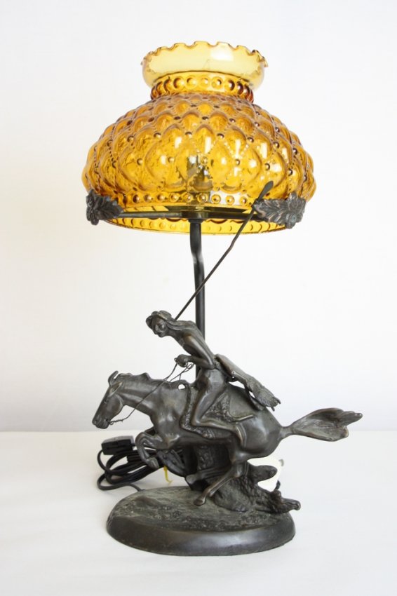 Pair Of Frederic Remington Bronze Lamps : Lot 98