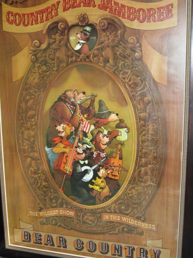 394: THE COUNTRY BEARS, DISNEY ATTRACTION POSTER 1970s : Lot 394