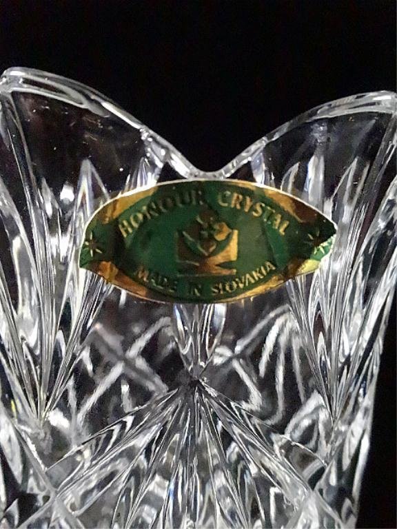 HONOUR CRYSTAL VASE, SEPARATE BASE, MADE IN SLOVAKIA, Lot 216