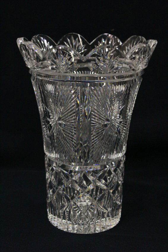 A rare hand cut Waterford crystal vase Lot 118