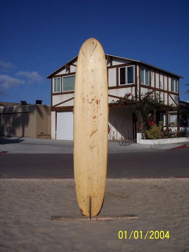 108 1950's Restored Balsa Surfboard {Velzy/Jacobs} Lot 108