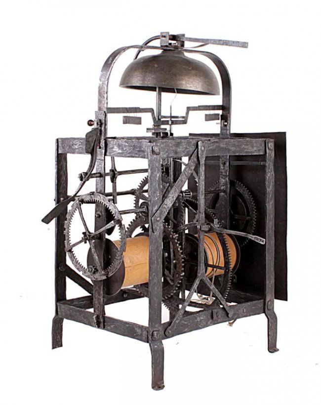 An early iron domestic 'great chamber clock Lot 144