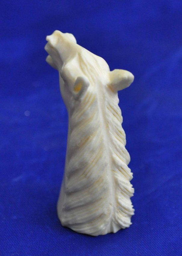 Carved Ivory Horse Head Statue Lot 56