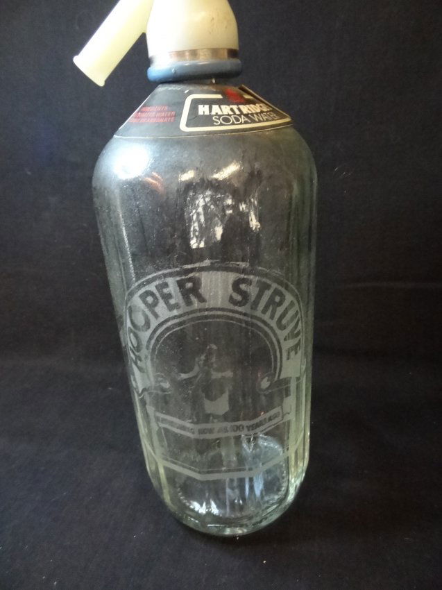 TWO VINTAGE SELTZER BOTTLES 1) HOOPER STRUVE HARTRIDGE Lot 123