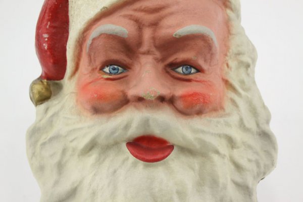 10A: 1940'S ERA PAPIER MACHE SANTA CLAUS FACE : Lot 10A