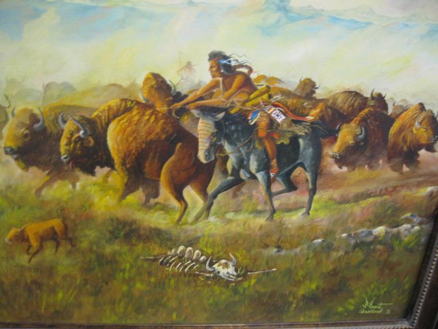 141: Paul War Cloud Grant, Indian Buffalo Hunters, : Lot 141