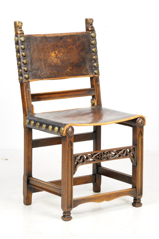 A SET OF SIX GOTHIC REVIVAL STYLE FARTHINGALE CHAIRS Lot 10