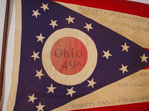 83: CIVIL WAR TYPE 49TH OHIO REGIMENT INFANTRY FLAG : Lot 83