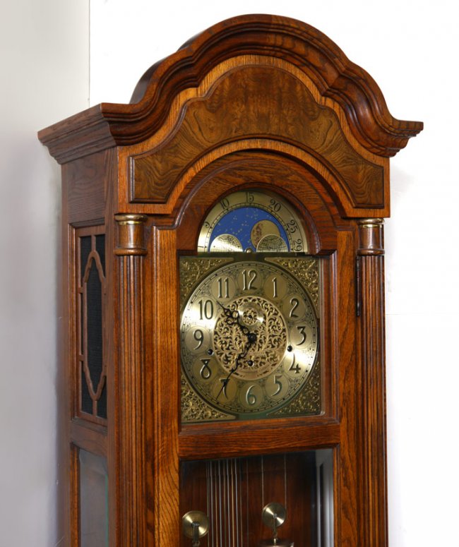 howard-miller-oak-case-grandfather-clock-lot-1179