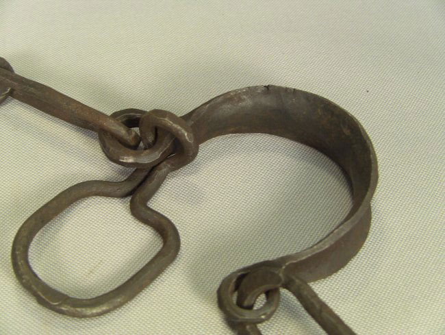 1700/1800s SLAVE TRADE Shackles Handcuffs Hammered Iron : Lot 466