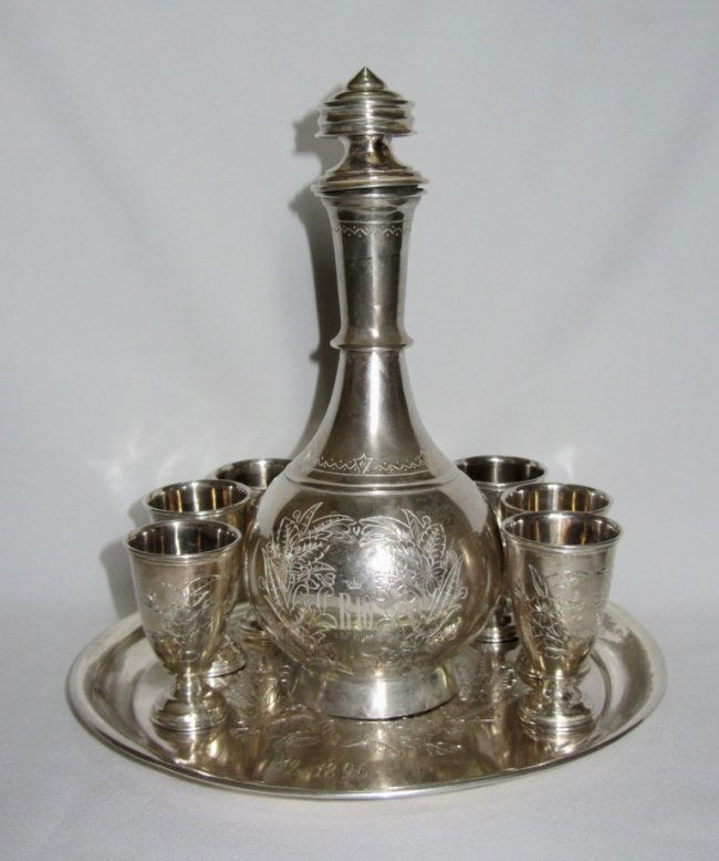 Russian Silver Vodka Set Raspopov Ivan 