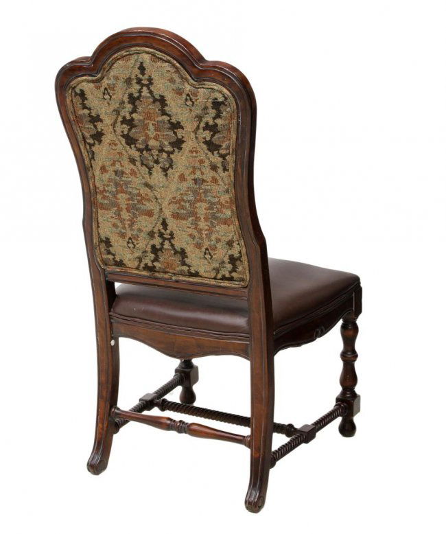 (6) TAPESTRY & LEATHER DINING CHAIRS Lot 257