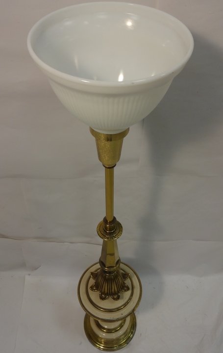 fluted Vintage Table Glass Torchiere shade Milk Shade Lot milk Lamp Top  :  glass lamp 214