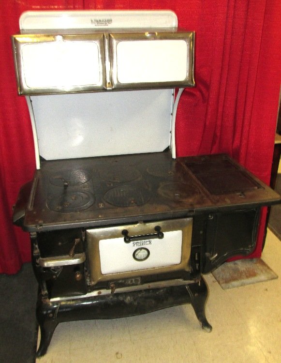 Antique Kalamazoo Prince Stove Enamel Iron, Wood/Coal : Lot 2070