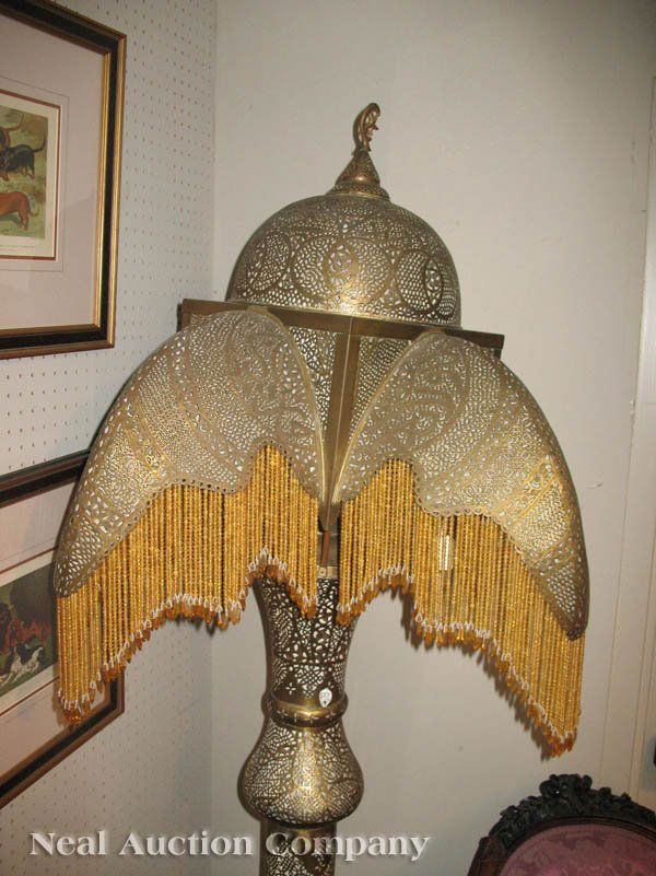 557 Turkish or Egyptian Pierced Brass Floor Lamps Lot 557