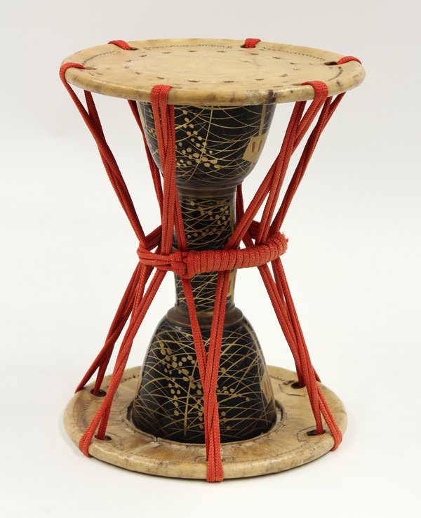 8063 Japanese Gilt/Black Lacquered Hand Drum/Tsuzumi Lot 8063