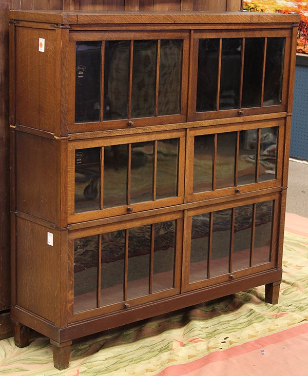 Macy double barrister bookcase Lot 6123