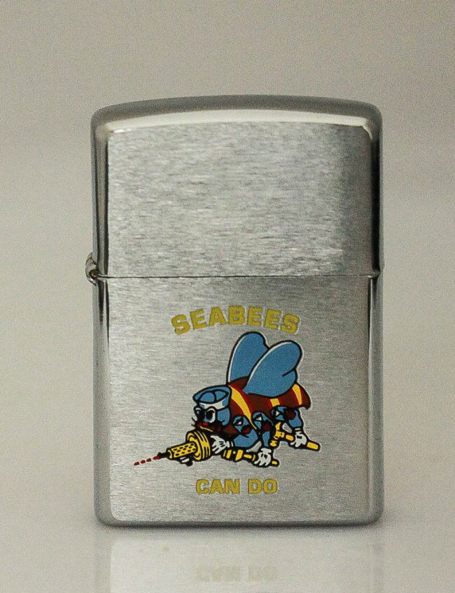 COLLECTIBLE GENUINE ZIPPO LIGHTER SEABEES MADE IN U.S.A Lot 207115910