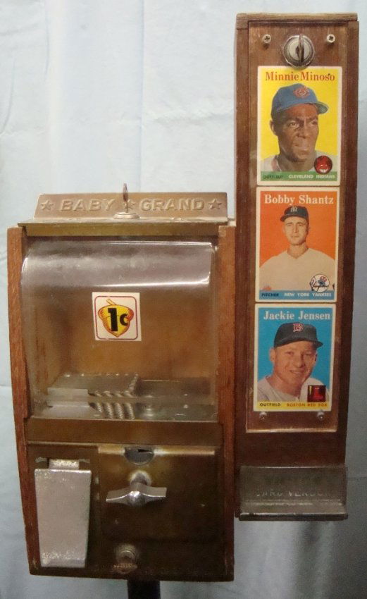 249 1950's Victor Baseball Card Vendor Gumball Machine Lot 249