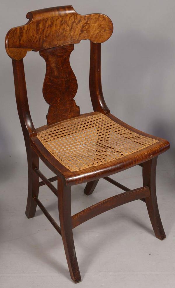 27: BIRDS EYE MAPLE CHAIRS CANE SEATS (4) : Lot 27