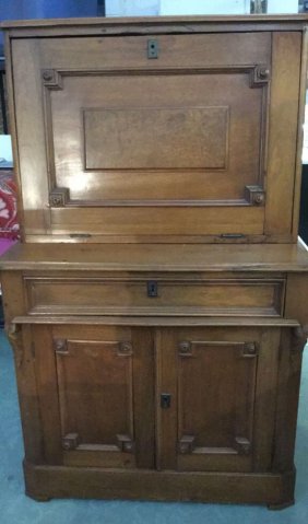 antique fall front desk galleried top antique fall front desk galleried top