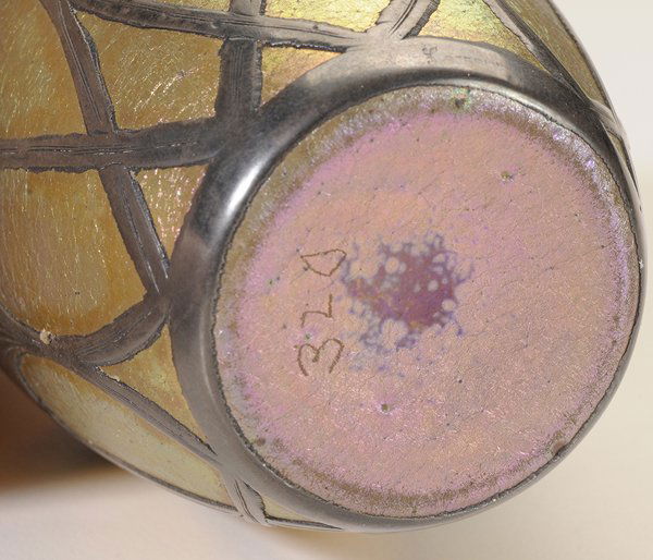 Fine Silver Overlay Art Glass Vase Lot 625