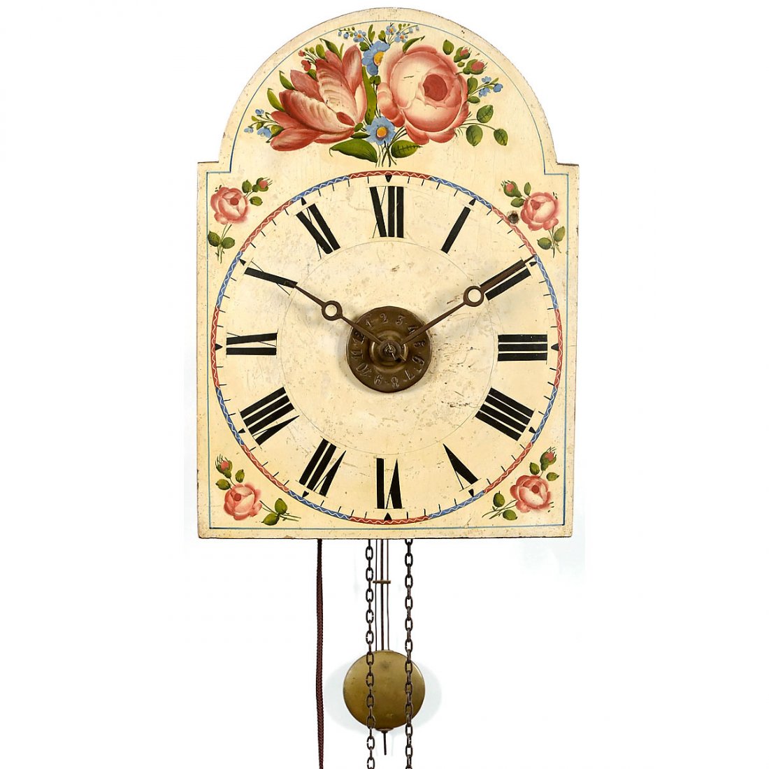 black forest alarm shield clock, c. 1840