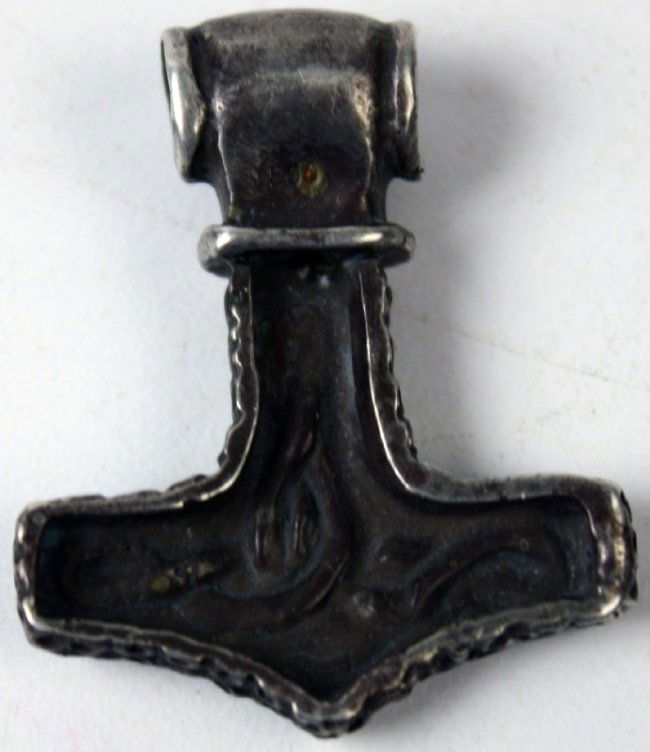 NAZI GERMAN SILVER THOR'S HAMMER PENDANT Lot 4311